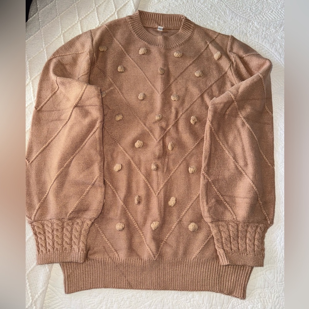 Elegant Tan Crewneck Sweater